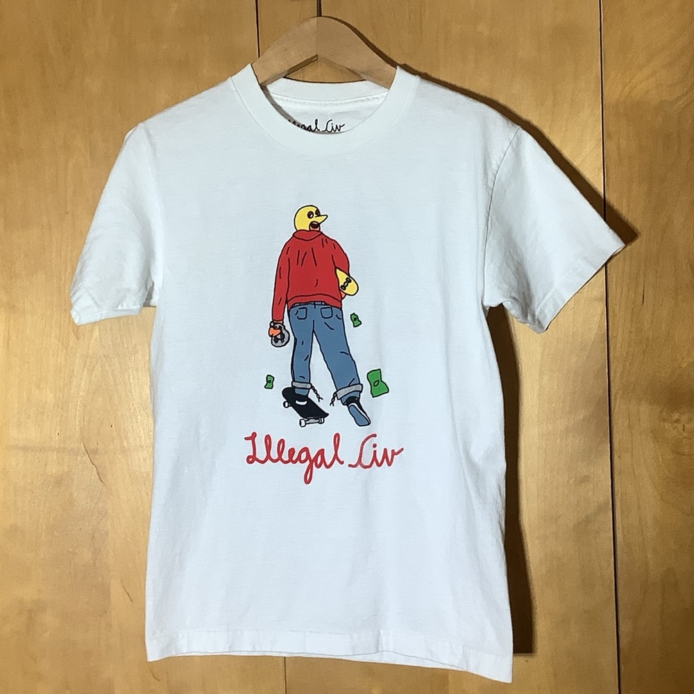 $5 or 4/$10: Illegal Civilization white skater shirt, size small